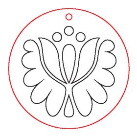 Fa fülbevaló alap virág mintával III. 6 db/csom