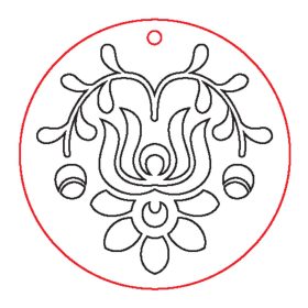 Fa fülbevaló alap virág mintával I. 6 db/csom