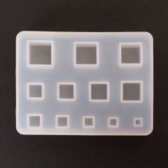   Professzionális szilikon öntőforma  átlátszó vegyes négyzet 6,6x8,6x1,6 cm
