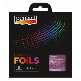 Pentart Színes fólia lap 5 db 9x9 cm Pink