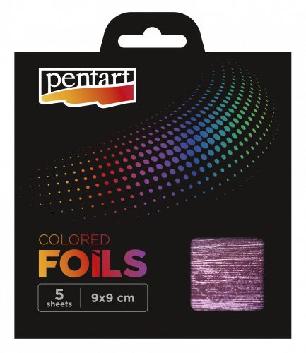 Pentart Színes fólia lap 5 db 9x9 cm Pink
