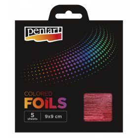 Pentart Színes fólia lap 5 db 9x9 cm Piros