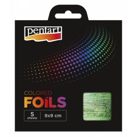 Pentart Színes fólia lap 5 db 9x9 cm Zöld