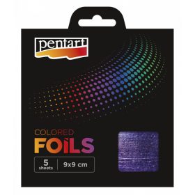 Pentart Színes fólia lap 5 db 9x9 cm Sötétlila