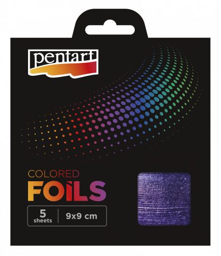 Pentart Színes fólia lap 5 db 9x9 cm Sötétlila