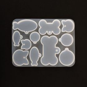   Professzionális szilikon öntőforma, átlátszó, nyakörv tábla 12,4 x 9,4 cm 