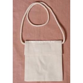   Ballagó tarisznya natúr textil 2 méretben - 14x12,5 cm tépőzáras