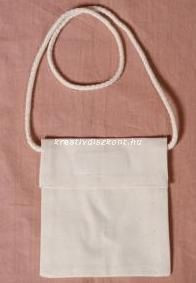 Ballagó tarisznya natúr textil 2 méretben - 14x12,5 cm tépőzáras