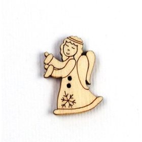 Angyalka prémes kabátban fagomb 5 db