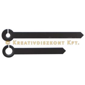 Fém óramutató pár, 60/46 mm, fekete lakkozott