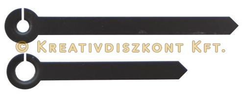 Fém óramutató pár, 60/46 mm, fekete lakkozott