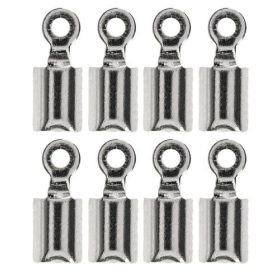 Kapocs bőrzsineghez, 8 db, ezüstszínű