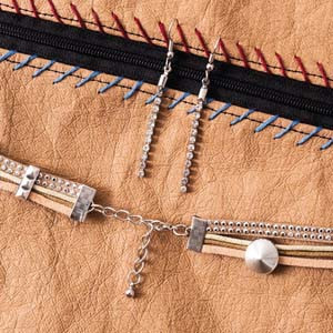 Kapocs bőrzsineghez, 8 db, ezüstszínű