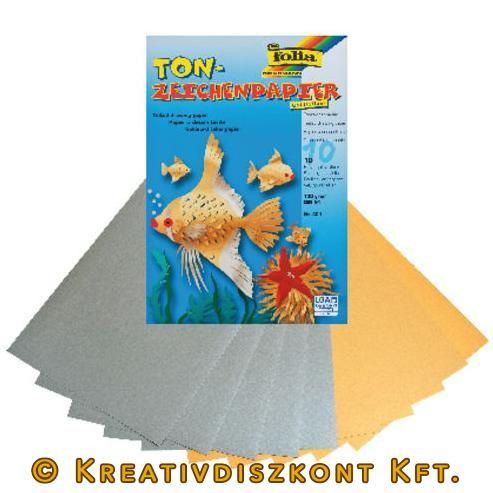 Tónus/rajzpapír tömb A4 2x5 lap arany, ezüst