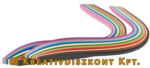 Quilling élénk színű hajtogatós papír csíkok 400 db