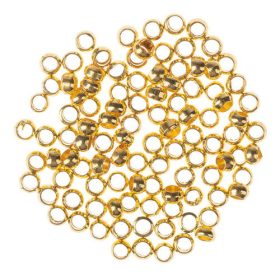 Szorító láncszem, 2 mm, 100 db, aranyszínű