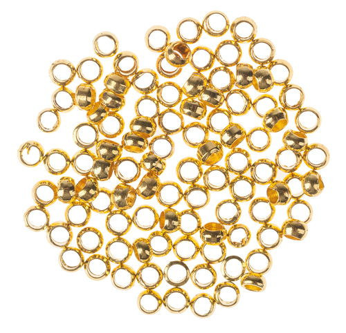 Szorító láncszem, 2 mm, 100 db, aranyszínű
