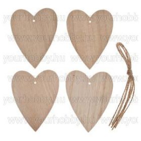 Fa szív kb. 5,8x7,5 cm 4 db