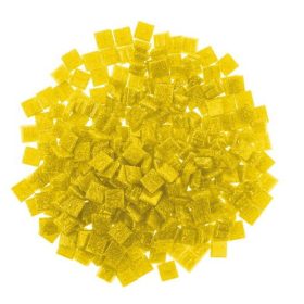Üvegmozaik lapok 200 g 10x10 mm 300 db sárga
