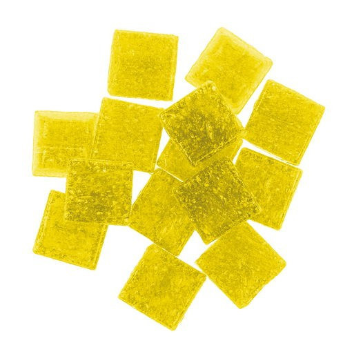 Üvegmozaik lapok 200 g 10x10 mm 300 db sárga