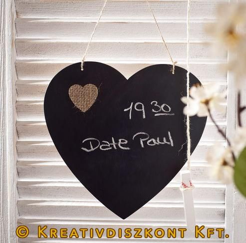 Fa tábla szív kb. 22,5x22,5 cm