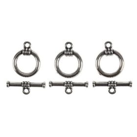 Yin/Yang fém záróelem 6 részes - platinaszínű