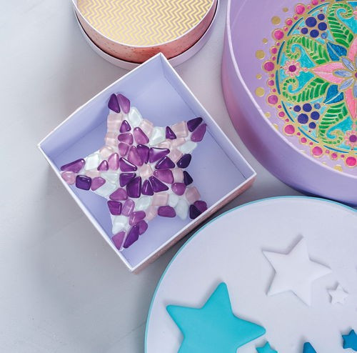 Üvegmozaik puha üveglapok 200 g lila mix