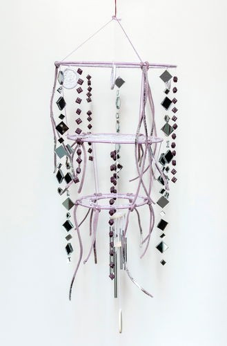 Üvegmozaik lapok 200 g 10x10 mm 300 db lila