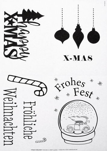 Rayher indigó sablonpapír - karácsony 5 db A4