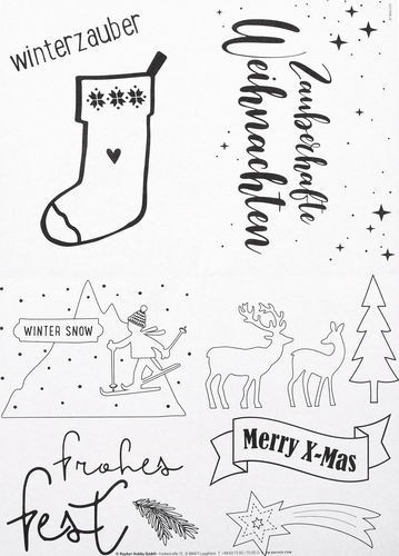 Rayher indigó sablonpapír - karácsony 5 db A4