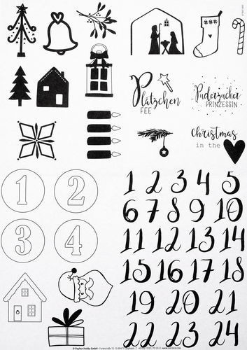 Rayher indigó sablonpapír - karácsony 5 db A4