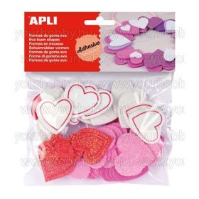 APLI Moosgumi öntapadó szívek vegyes színek