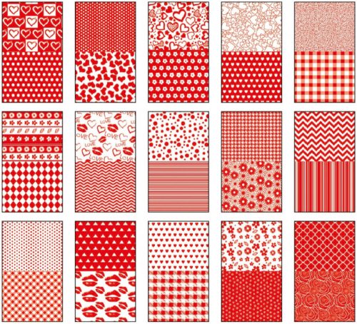 Happy Color Mintás papírkészlet 80g A4 15 lap 30 minta - Piros