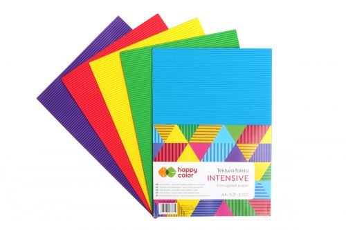 Happy Color Hullámkarton készlet A4 5 ív 5 szín -Intenzív