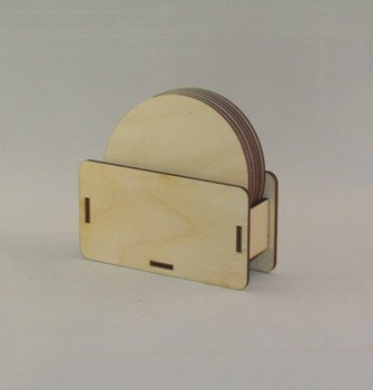 Fa alátét kerek 6 db+tartó 11x10x3,5 cm