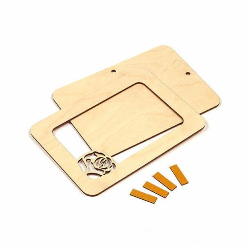 Fa képkeret 10x15 cm rózsás