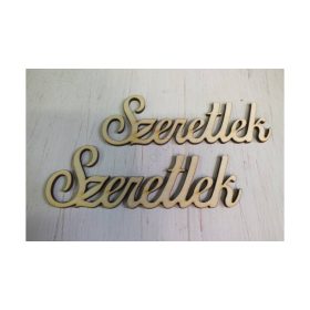 Fa "Szeretlek" felirat natúr 15 cm 2db/cs
