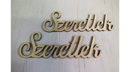 Fa "Szeretlek" felirat natúr 15 cm 2db/cs