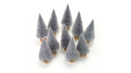 Fenyőfa ezüst glitteres 12 cm