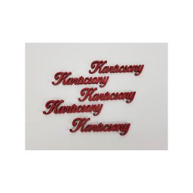 Fafigura "Karácsony" felirat piros 10 cm