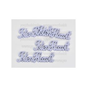 Fa "Isten hozott" felirat lila 15 cm