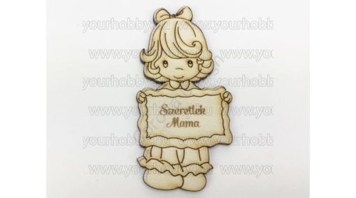 Fa "Szeretlek Mama" kislány natúr 5x10 cm 
