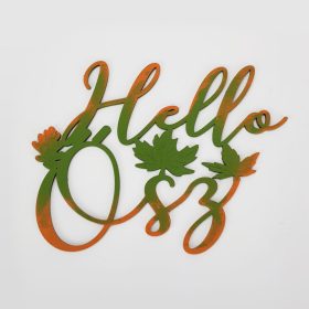 Fafelirat Hello ősz festett 20x16 cm