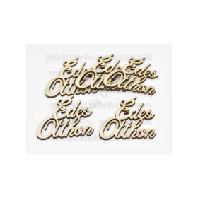 Fa "Édes Otthon" felirat natúr 6,5x6,8 cm