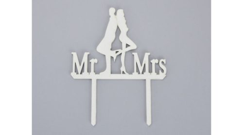 Esküvői tortadísz  Mr&Mrs beszúrós