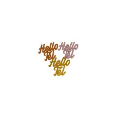   Fafigura "Hello Tél" felirat színes arany 3 db/cs