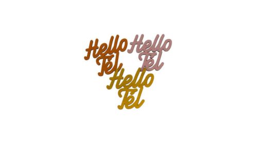 Fafigura "Hello Tél" felirat színes arany 3 db/cs