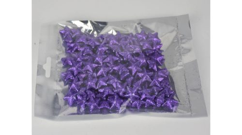 Polisztirol csillag kicsi csillámos 2 cm kb. 80 db sötétlila