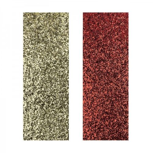 Öntapadós textíl jellegű anyag, Glamour stílus arany és piros 2 ív 10 x 29 cm