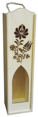 Bortartó fadoboz kalocsai mintás 37x9,8x9,6 cm